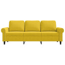 3-personers sofa 180 cm velour gul
