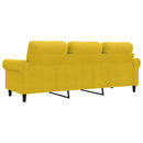 3-personers sofa 180 cm velour gul