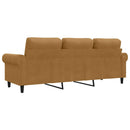 3-personers sofa 180 cm fløjl brun