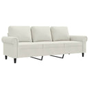 3-personers sofa 180 cm fløjl cremefarvet