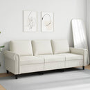 3-personers sofa 180 cm fløjl cremefarvet