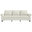 3-personers sofa 180 cm fløjl cremefarvet