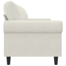 3-personers sofa 180 cm fløjl cremefarvet