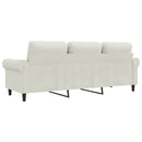 3-personers sofa 180 cm fløjl cremefarvet