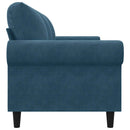 3-personers sofa 180 cm velour blå