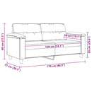 2-personers sofa 140 cm mikrofiberstof lysegrå