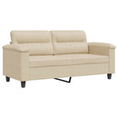 2-personers sofa 140 cm mikrofiberstof cremefarvet