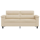 2-personers sofa 140 cm mikrofiberstof cremefarvet