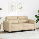 2-personers sofa 140 cm mikrofiberstof cremefarvet