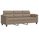 3-personers sofa 180 cm mikrofiberstof gråbrun