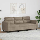 3-personers sofa 180 cm mikrofiberstof gråbrun