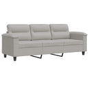 3-personers sofa 180 cm mikrofiberstof lysegrå