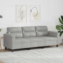 3-personers sofa 180 cm mikrofiberstof lysegrå