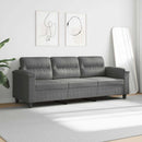 3-personers sofa 180 cm mikrofiberstof mørkegrå