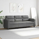 3-personers sofa 180 cm mikrofiberstof mørkegrå