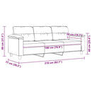 3-personers sofa 180 cm mikrofiberstof mørkegrå