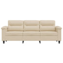 3-personers sofa 180 cm mikrofiberstof cremefarvet