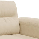 3-personers sofa 180 cm mikrofiberstof cremefarvet