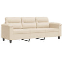 3-personers sofa 180 cm mikrofiberstof beige