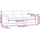 3-personers sofa 180 cm mikrofiberstof beige