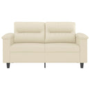 2-personers sofa 120 cm kunstlæder cremefarvet