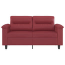 2-personers sofa 120 cm kunstlæder vinrød
