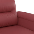 2-personers sofa 120 cm kunstlæder vinrød