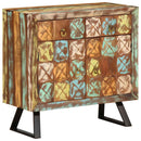 skuffeskab 70x35x70 cm massivt genbrugstræ flerfarvet