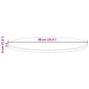 bordplade Ø90x3 cm rund massivt fyrretræ