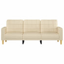 3-personers sofa 180 cm stof cremefarvet
