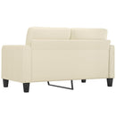 2-personers sofa 140 cm kunstlæder cremefarvet
