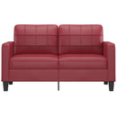 2-personers sofa 140 cm kunstlæder vinrød