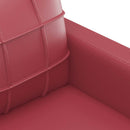 2-personers sofa 140 cm kunstlæder vinrød