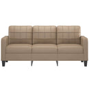3-personers sofa 180 cm kunstlæder cappuccino