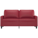2-personers sofa 140 cm kunstlæder vinrød