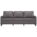 3-personers sofa 180 cm kunstlæder grå