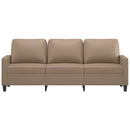3-personers sofa 180 cm kunstlæder cappuccino