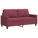 2-personers sofa 140 cm stof vinrød