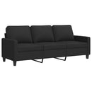 3-personers sofa 180 cm stof sort