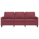 3-personers sofa 180 cm stof vinrød