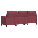 3-personers sofa 180 cm stof vinrød