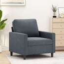lænestol 60 cm velour mørkegrå