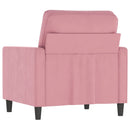 lænestol 60 cm velour lyserød