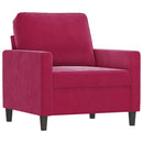 lænestol 60 cm velour vinrød