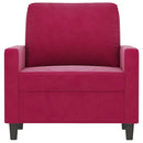 lænestol 60 cm velour vinrød