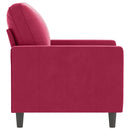 lænestol 60 cm velour vinrød