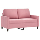 2-personers sofa 120 cm fløjl lyserød
