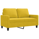2-personers sofa 120 cm fløjl gul