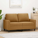 2-personers sofa 120 cm fløjl brun