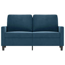 2-personers sofa 120 cm fløjl blå